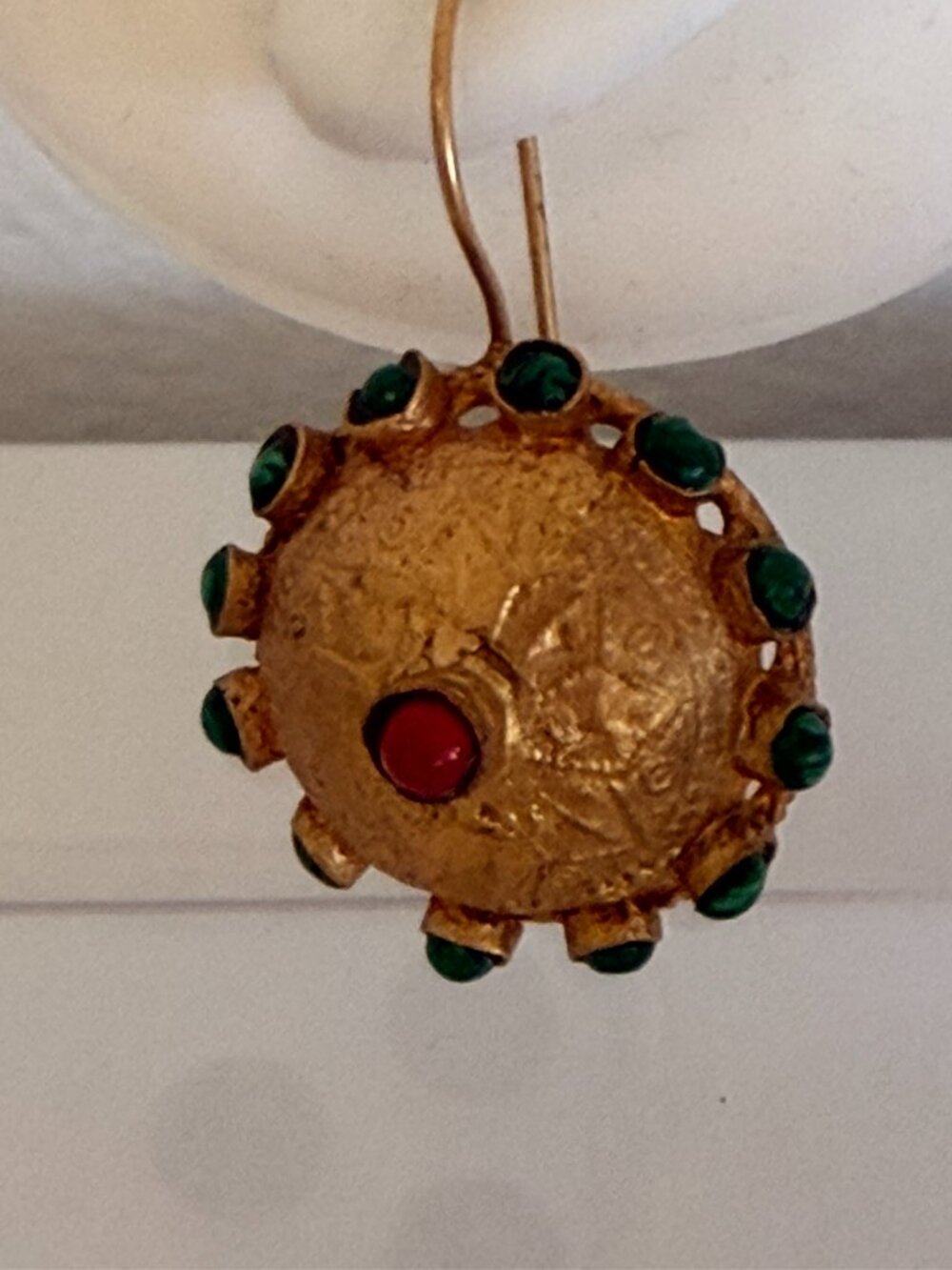 Traditional Turkish Ottoman Earrings Costume 24kt Gold over bronze